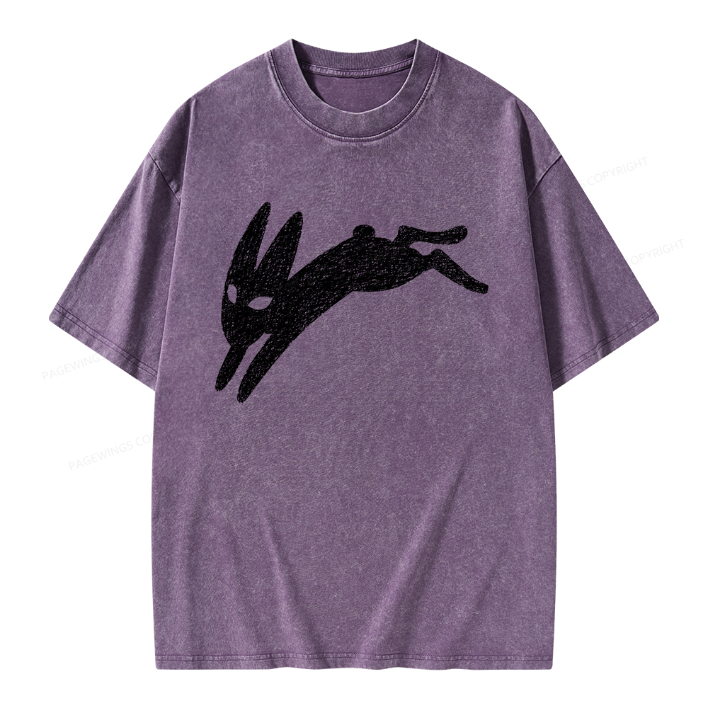 Pagewings Death Bunny Unisex Washed T-shirt