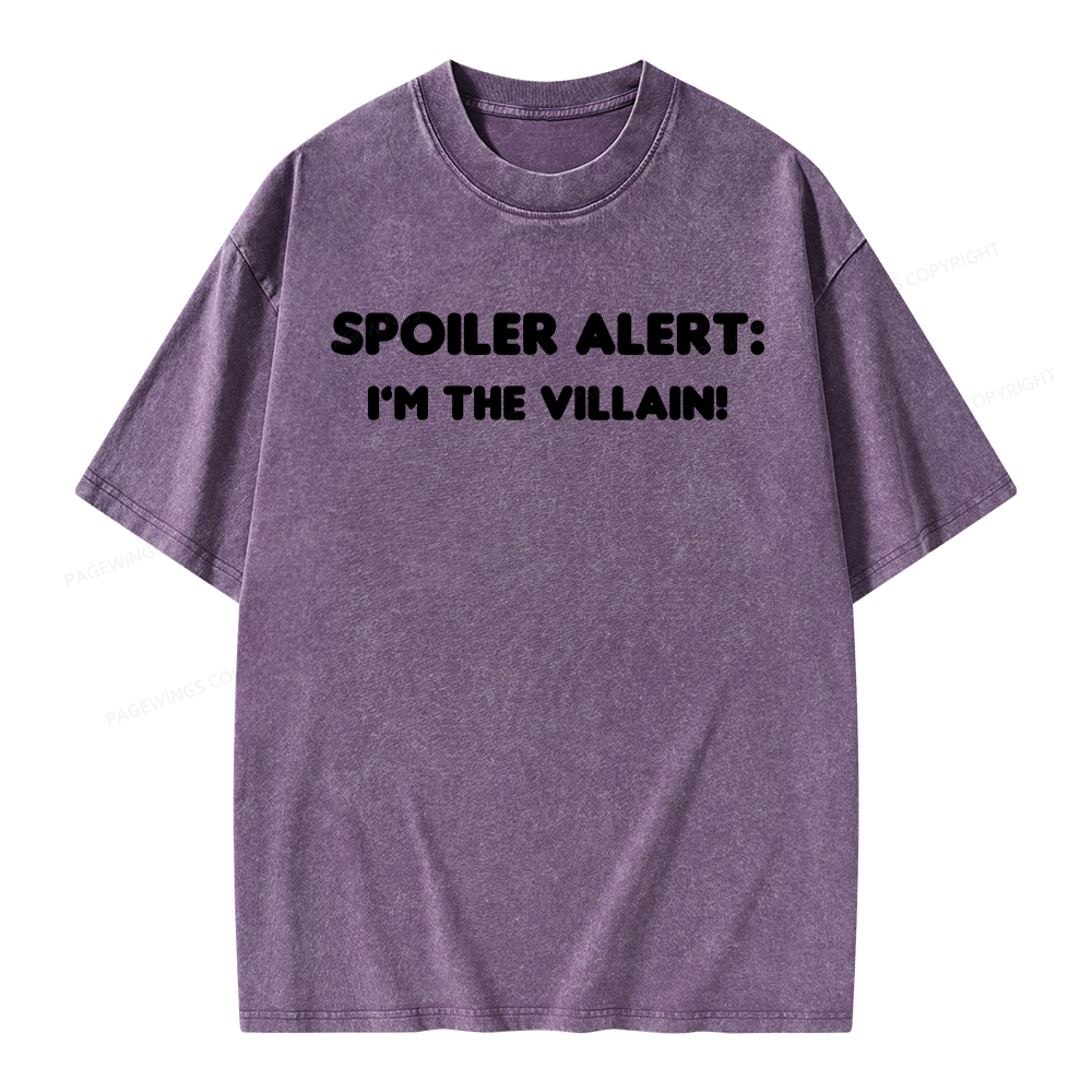 Pagewings Spoiler Alert: I'm The Villain Unisex Washed T-shirt