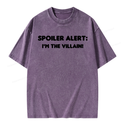 Pagewings Spoiler Alert: I'm The Villain Unisex Washed T-shirt