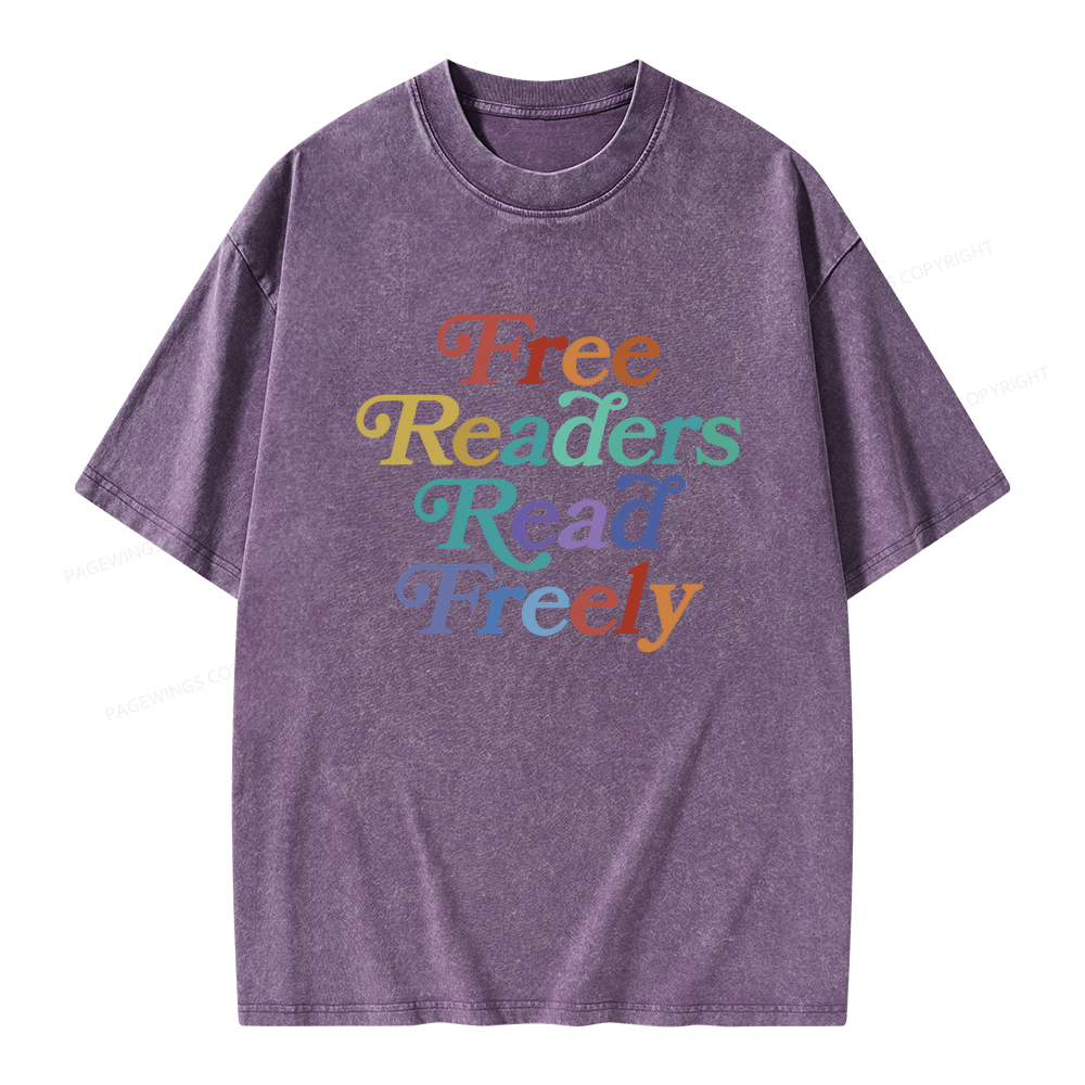 Pagewings Free Readers Read Freely Unisex Washed T-shirt