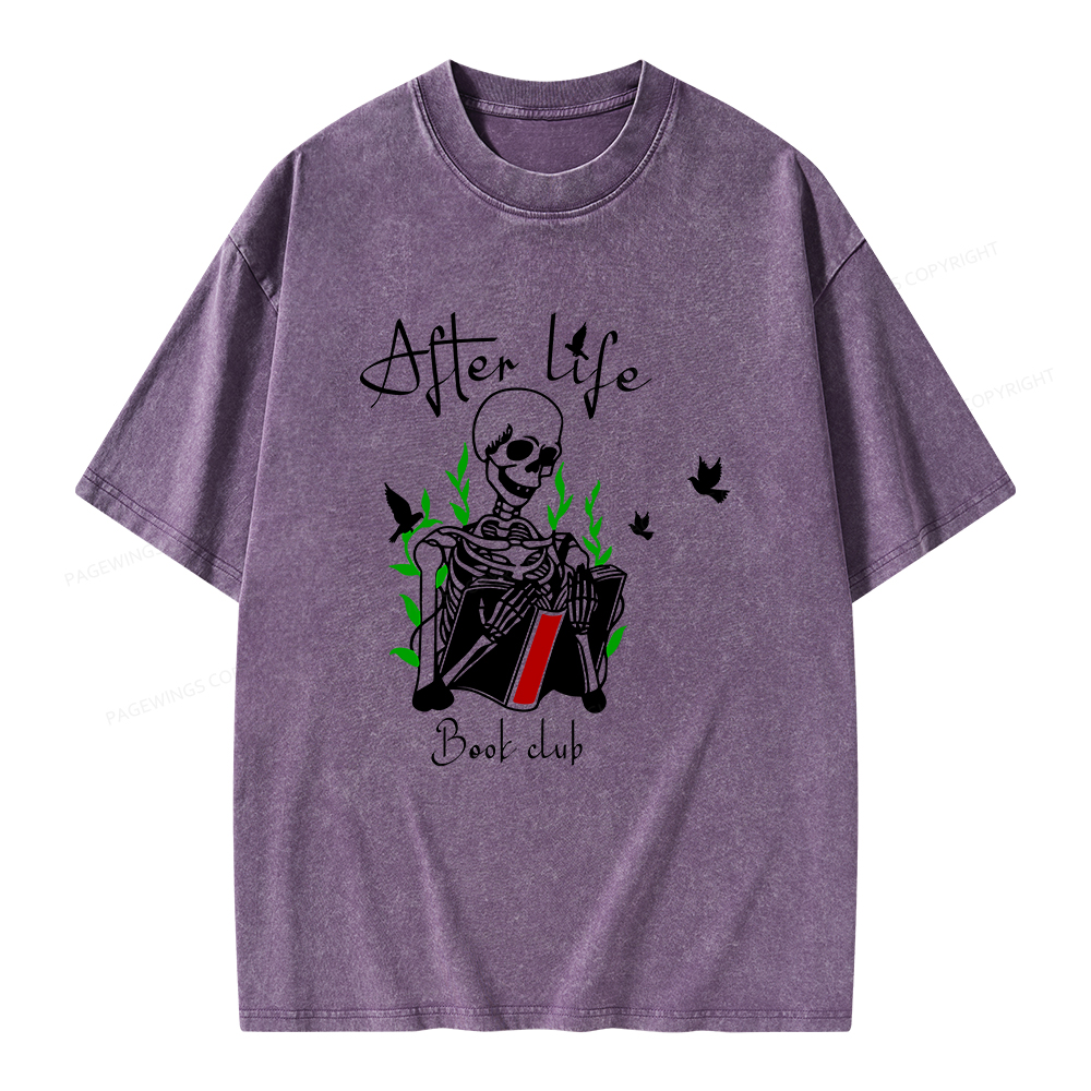 Pagewings Afterlife Book Club Unisex Washed T-shirt