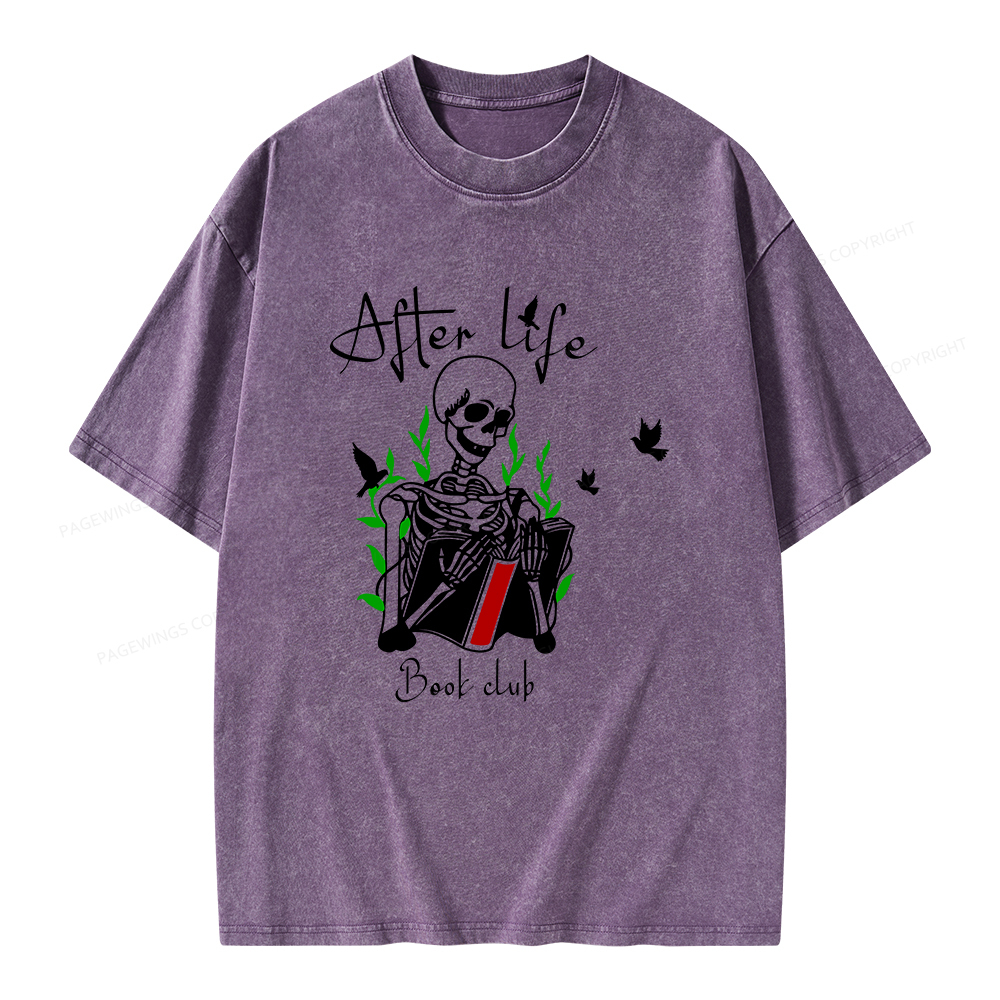 Pagewings Afterlife Book Club Unisex Washed T-shirt