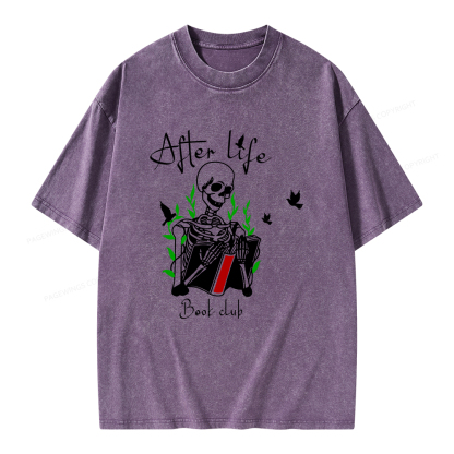 Pagewings Afterlife Book Club Unisex Washed T-shirt