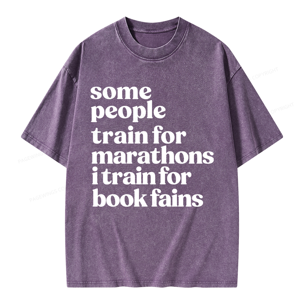 Pagewings I Train For Book Fairs Unisex Washed T-shirt