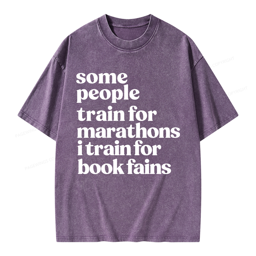 Pagewings I Train For Book Fairs Unisex Washed T-shirt