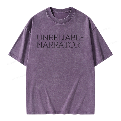 Pagewings Unreliable Narrator Unisex Washed T-shirt