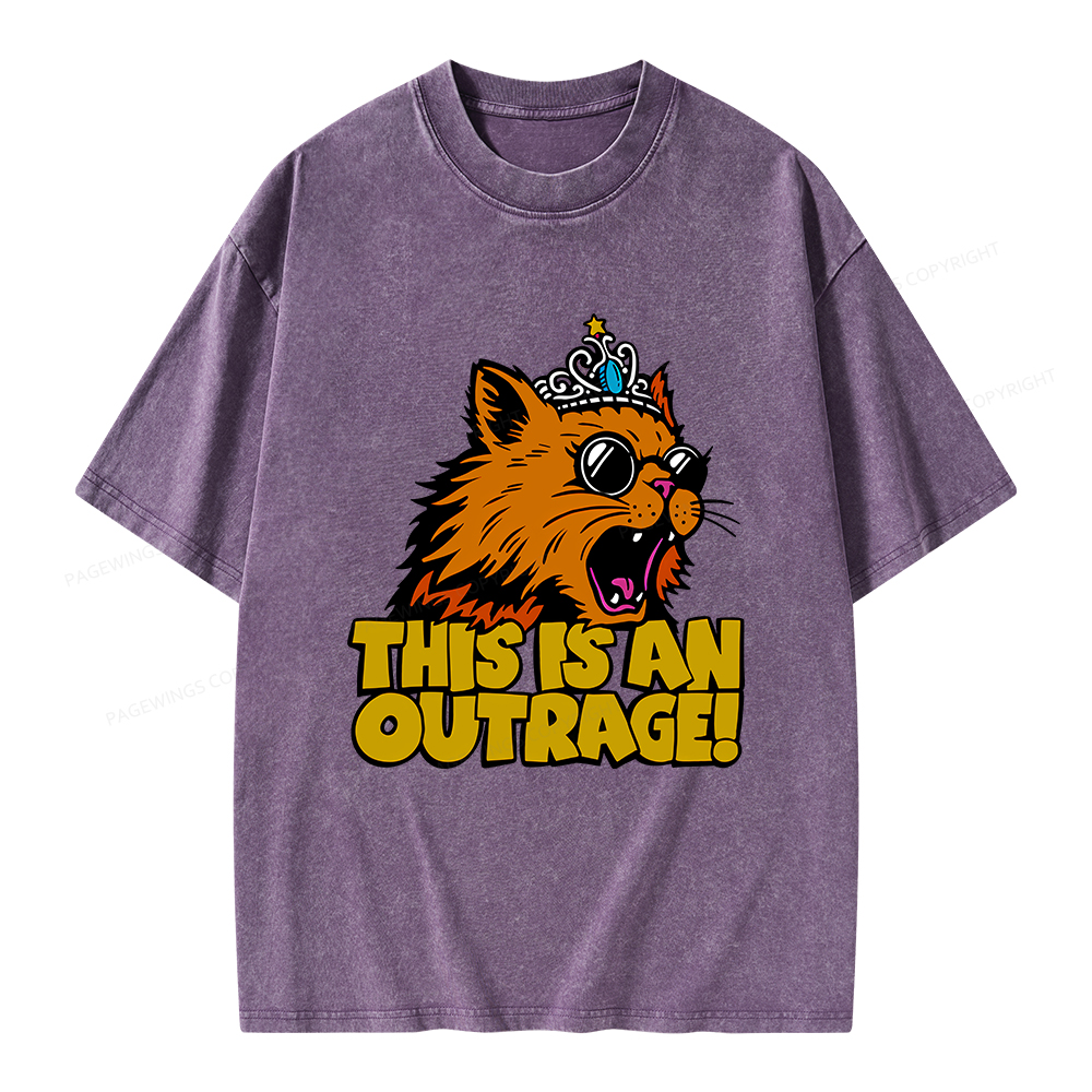 Pagewings This is an Outrage Unisex Washed T-shirt