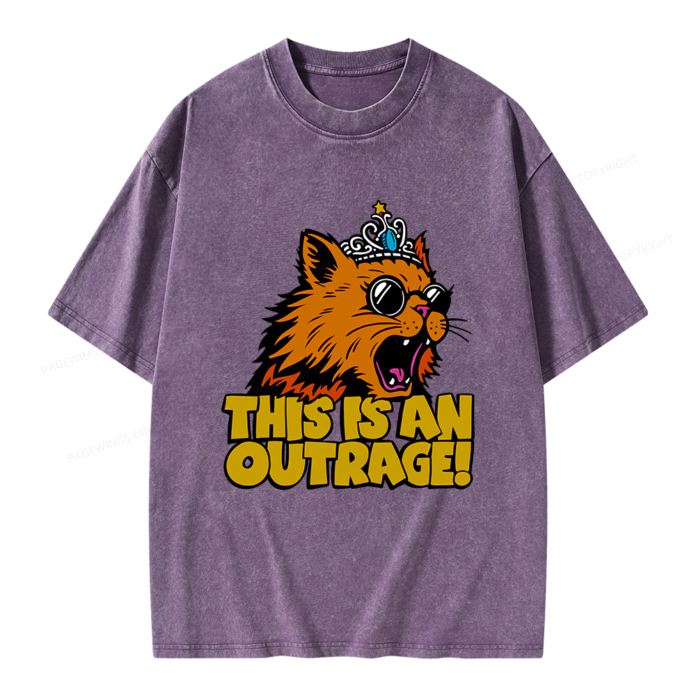 Pagewings This is an Outrage Unisex Washed T-shirt