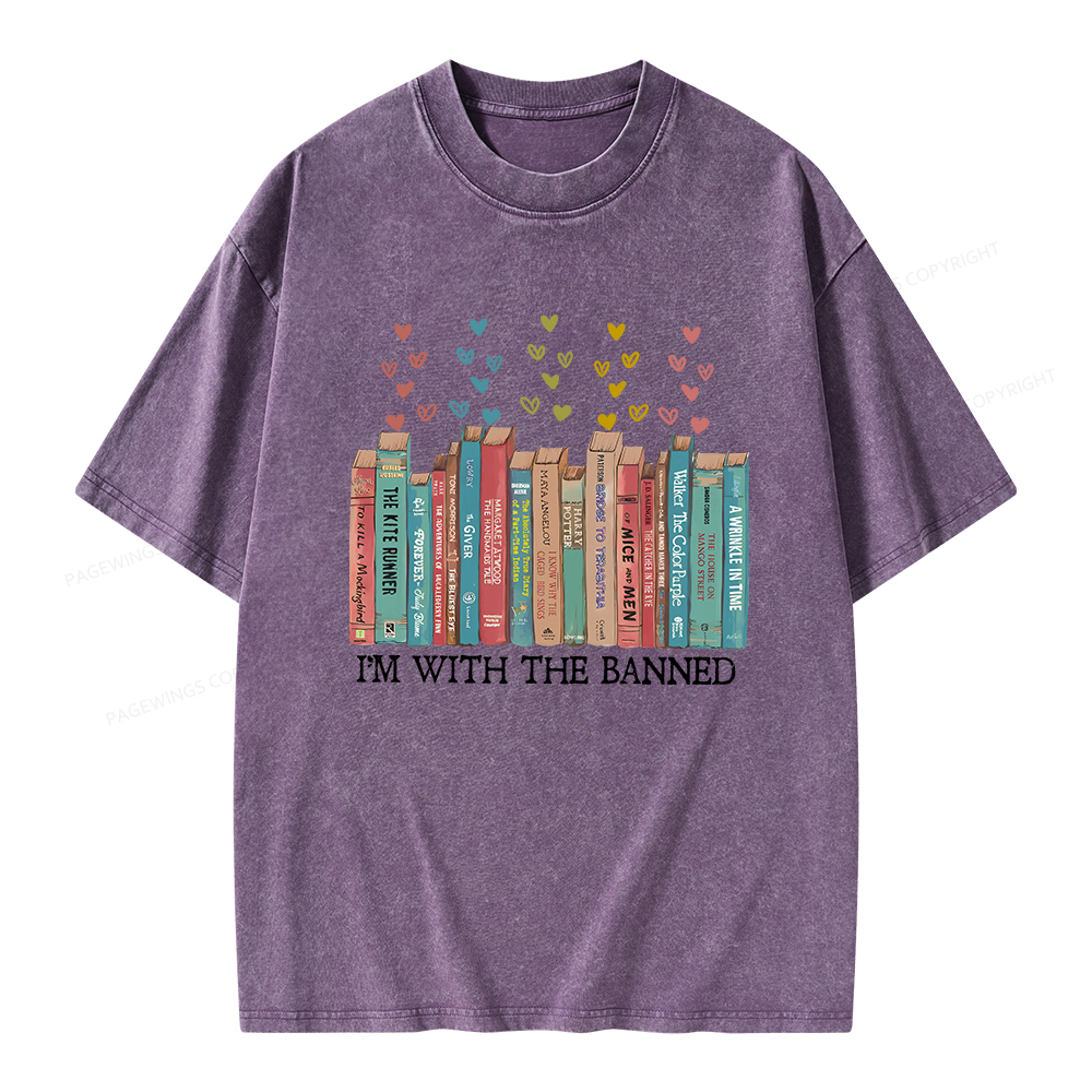 Pagewings I'm With The Banned Unisex Washed T-shirt