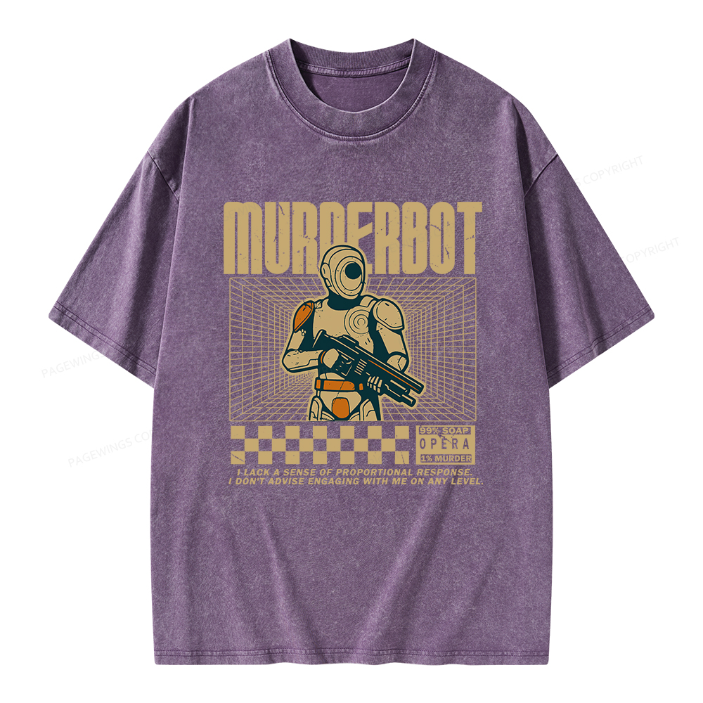 Pagewings Murderbot Unisex Washed T-shirt