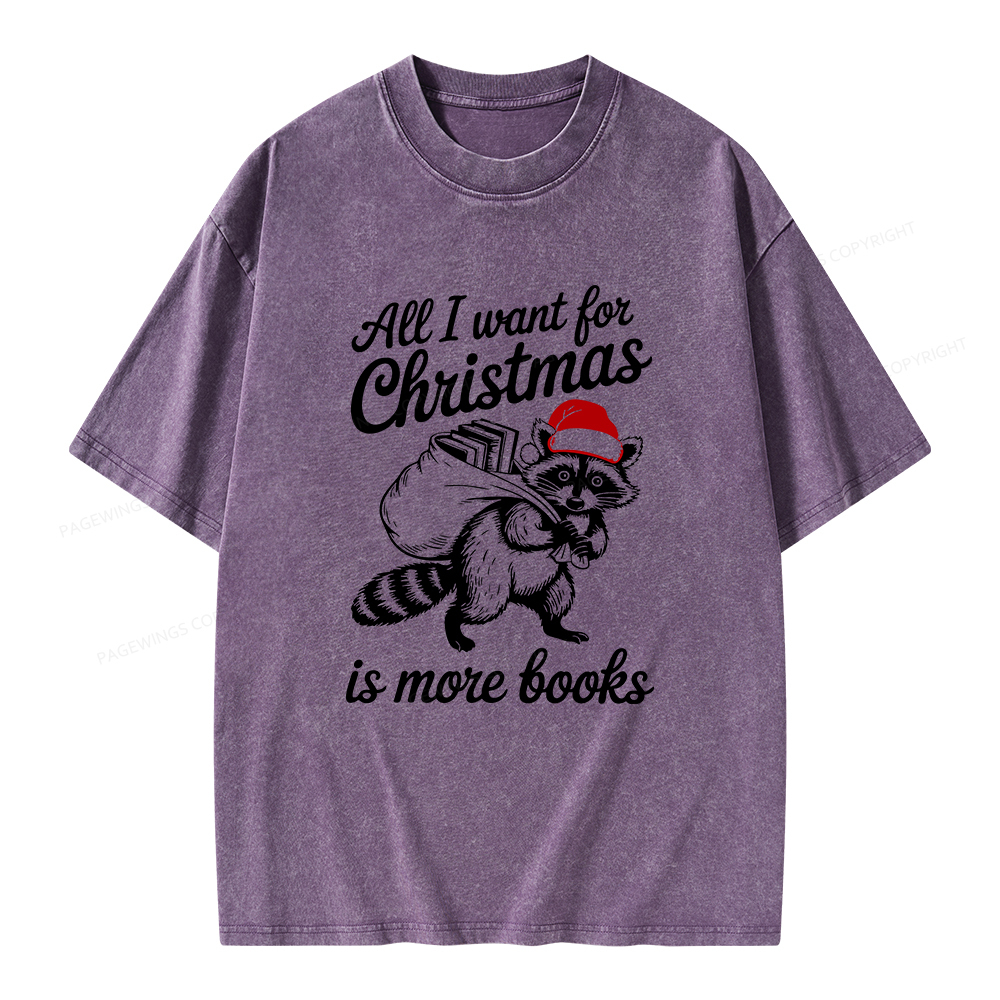 Pagewings Christmas Bookish Unisex Washed T-shirt