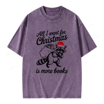 Pagewings Christmas Bookish Unisex Washed T-shirt