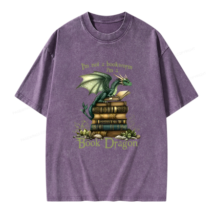Pagewings Book Dragon Unisex Washed T-shirt