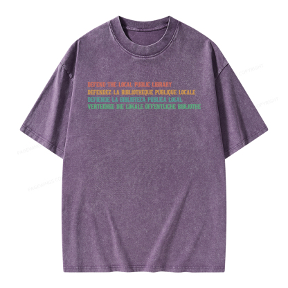 Pagewings Defend the Local Public Library Unisex Washed T-shirt