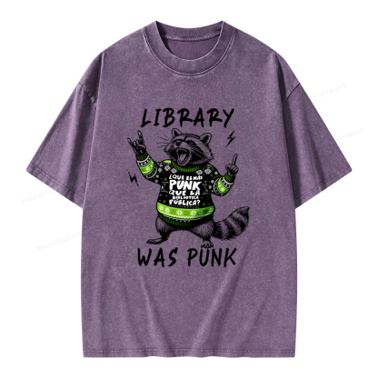 Pagewings Library Was Punk Unisex Washed T-shirt