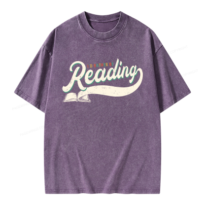 Pagewings I’d Rather Be Reading Unisex Washed T-shirt