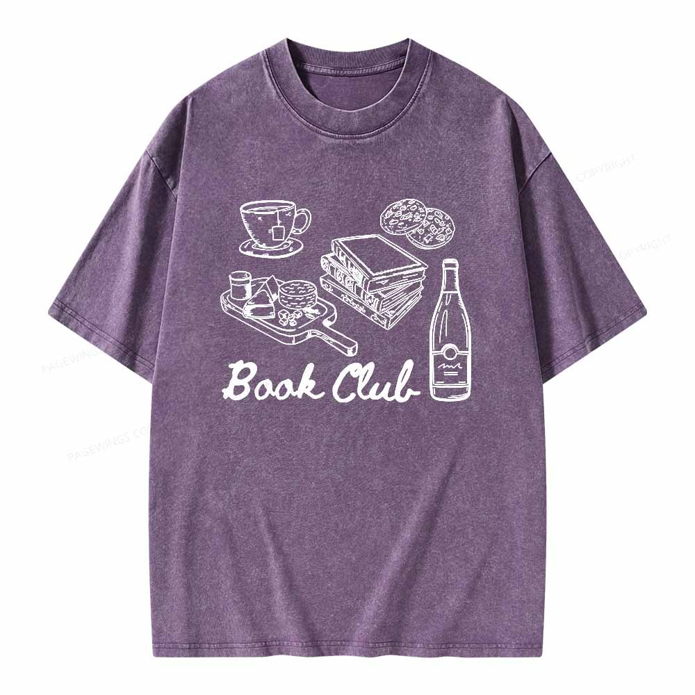 Pagewings Book Club Shirt Unisex Washed T-shirt