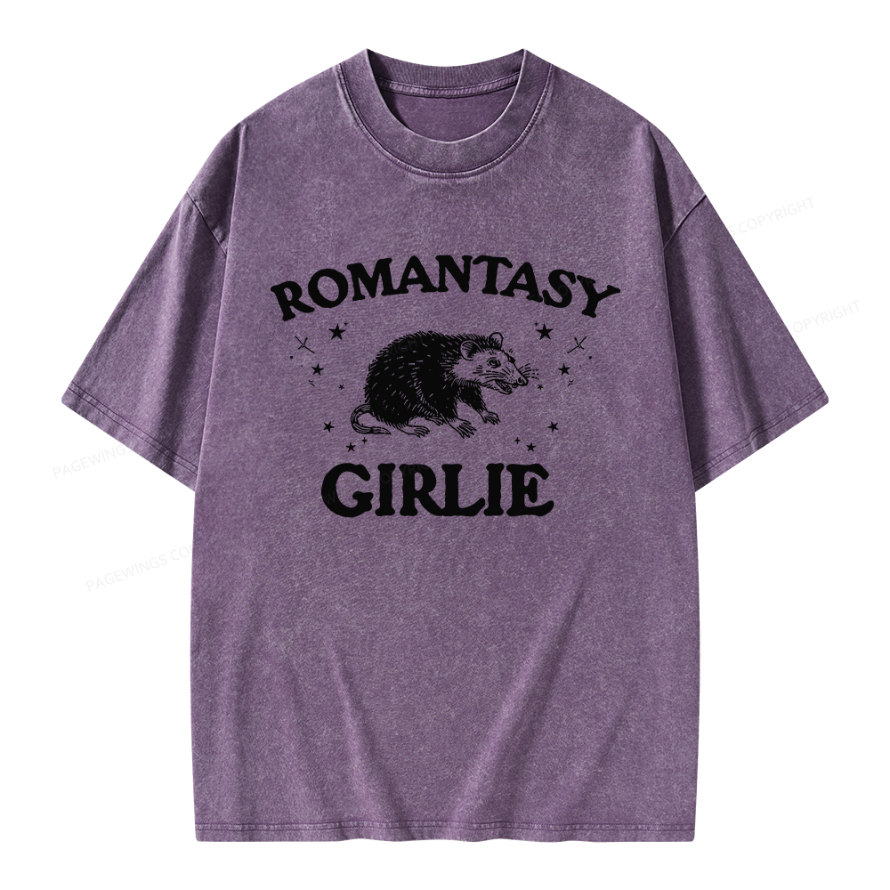 Pagewings Romantasy Girlie Unisex Washed T-shirt