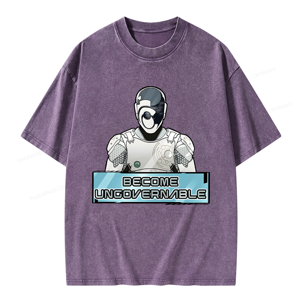 Pagewings Become Ungovernable Unisex Washed T-shirt