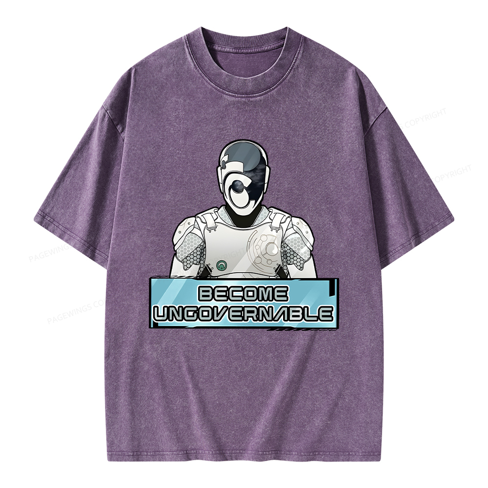 Pagewings Become Ungovernable Unisex Washed T-shirt