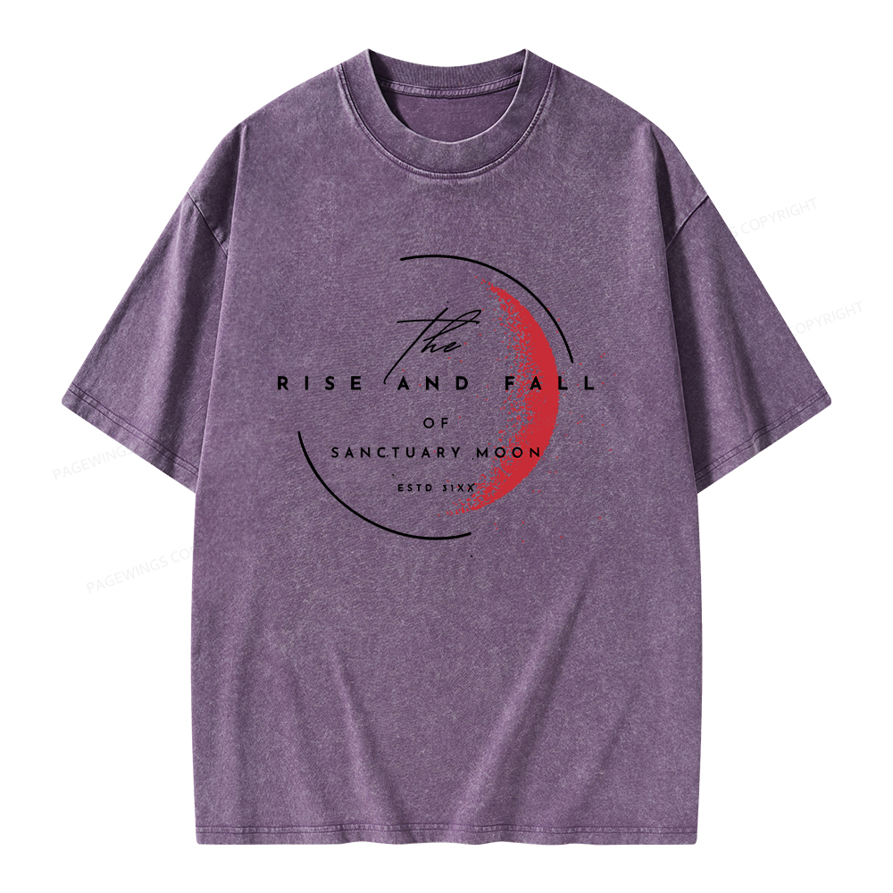 Pagewings The Rise and Fall of Sanctuary Moon Unisex Washed T-shirt