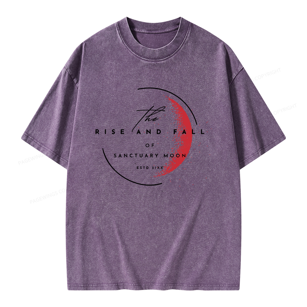 Pagewings The Rise and Fall of Sanctuary Moon Unisex Washed T-shirt