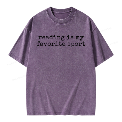 Pagewings Reading Is My Favorite Sport Unisex Washed T-shirt