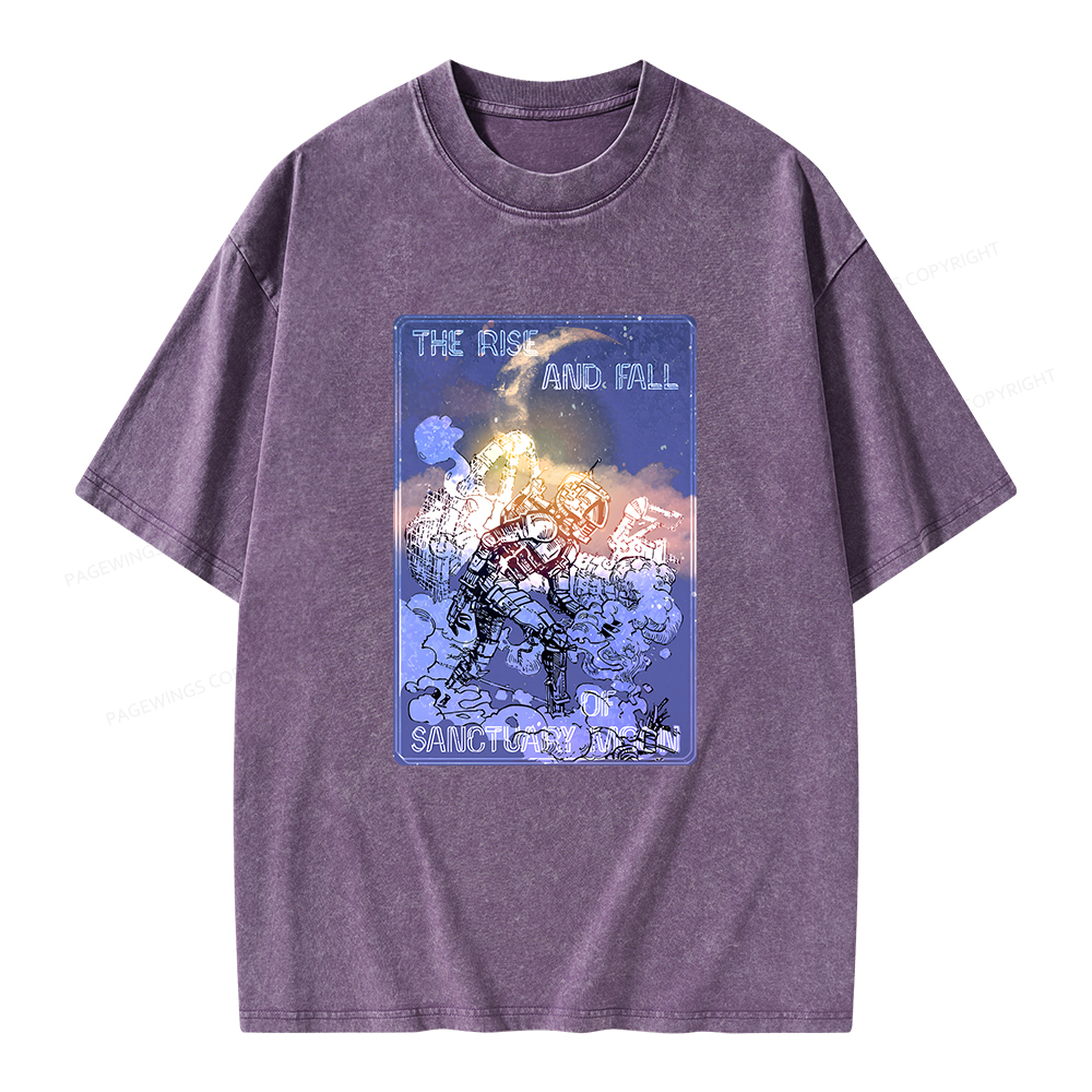 Pagewings The Rise And Fall of Sanctuary Moon Unisex Washed T-shirt