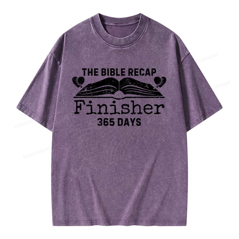 Pagewings The Bible Recap Finisher 365 Days Unisex Washed T-shirt