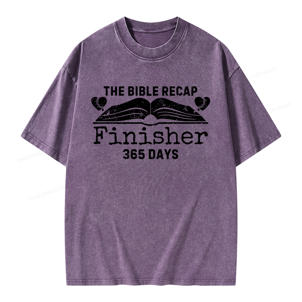 Pagewings The Bible Recap Finisher 365 Days Unisex Washed T-shirt