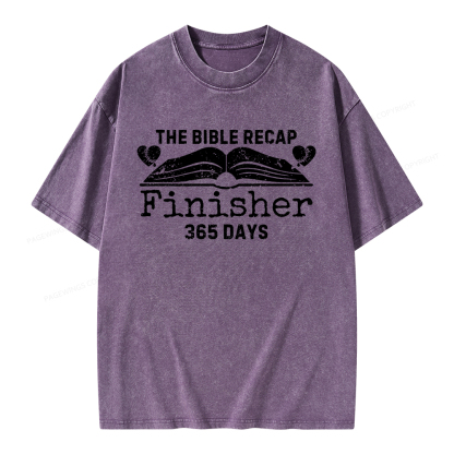 Pagewings The Bible Recap Finisher 365 Days Unisex Washed T-shirt