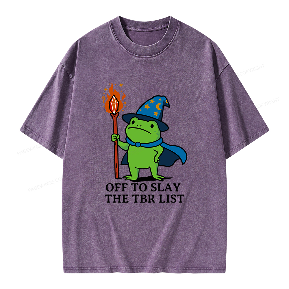 Pagewings Off to Slay The TBR List Unisex Washed T-shirt
