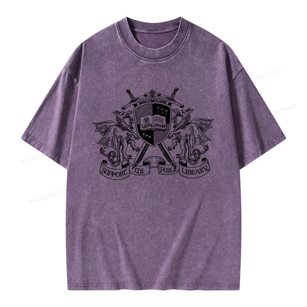 Pagewings Support The Public Library Unisex Washed T-shirt