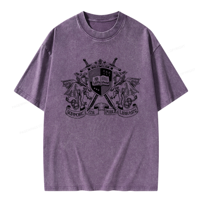 Pagewings Support The Public Library Unisex Washed T-shirt
