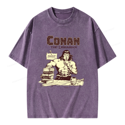 Pagewings Conan the Librarian Unisex Washed T-shirt