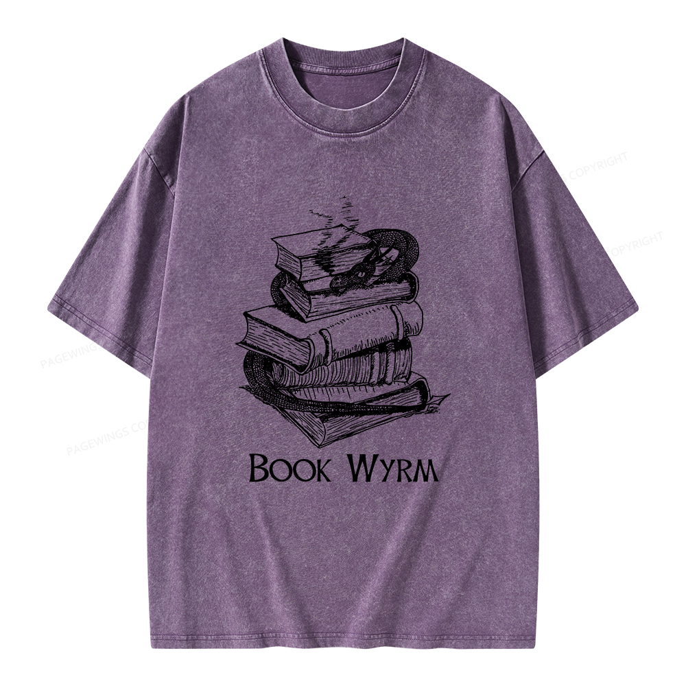 Pagewings Book Wyrm Unisex Washed T-shirt