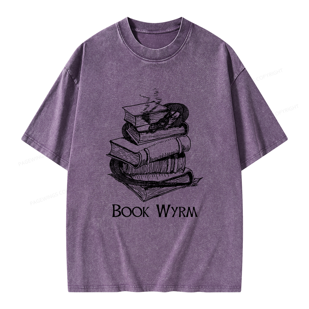 Pagewings Book Wyrm Unisex Washed T-shirt