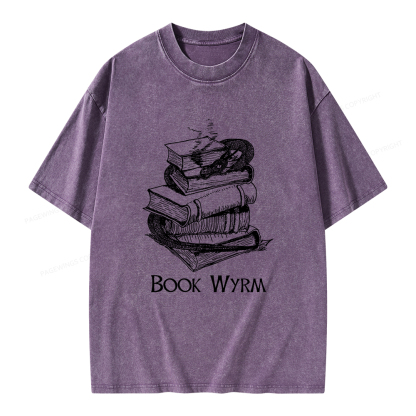 Pagewings Book Wyrm Unisex Washed T-shirt