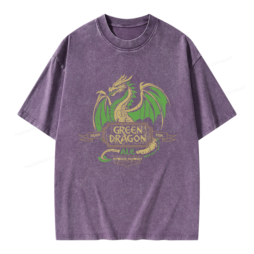 Pagewings Green Dragon Ale Unisex Washed T-shirt