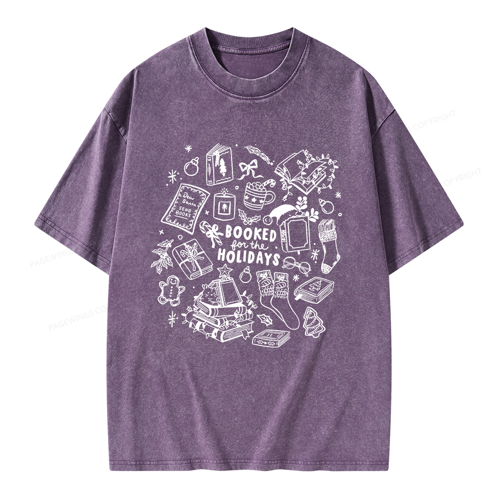Pagewings Booked For The Holidays Unisex Washed T-shirt