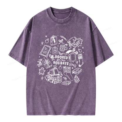 Pagewings Booked For The Holidays Unisex Washed T-shirt