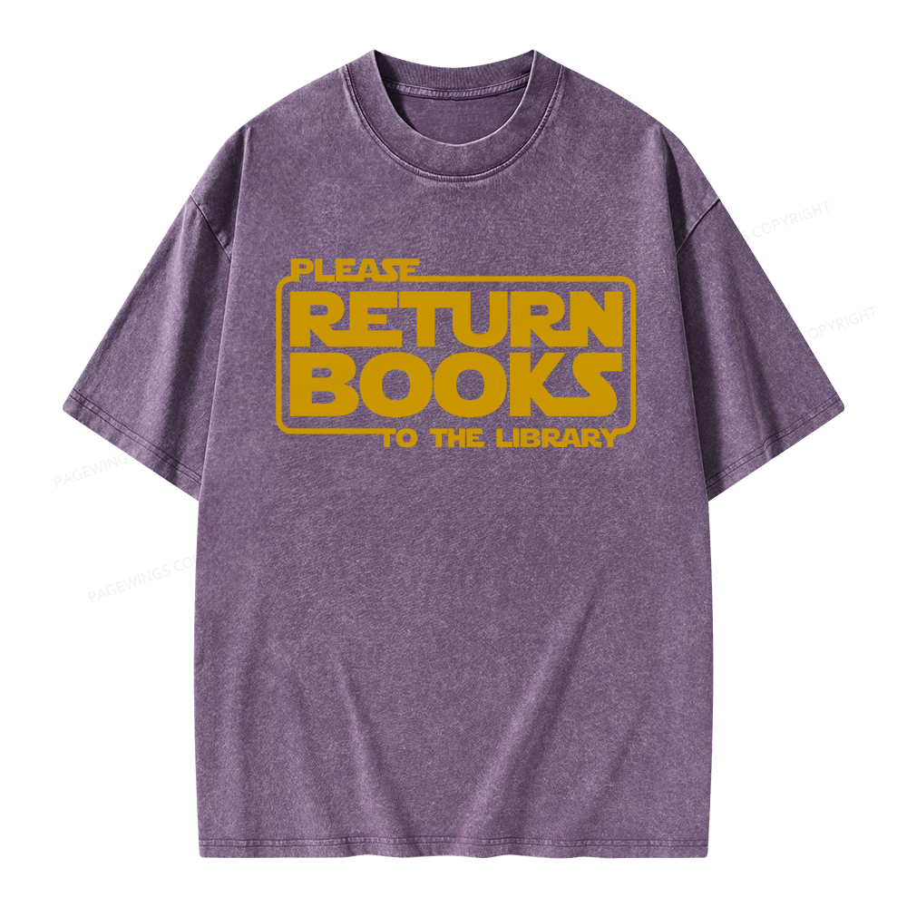 Pagewings Please Return Books To The Library Unisex Washed T-shirt