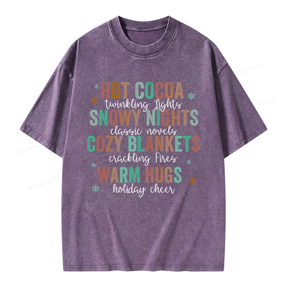 Pagewings Cozy Season Classic Novels Unisex Washed T-shirt