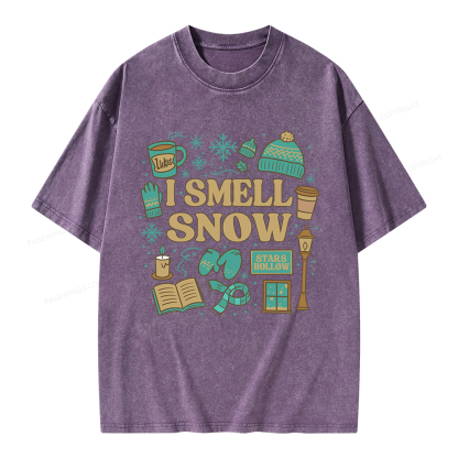 Pagewings I Smell Snow Unisex Washed T-shirt