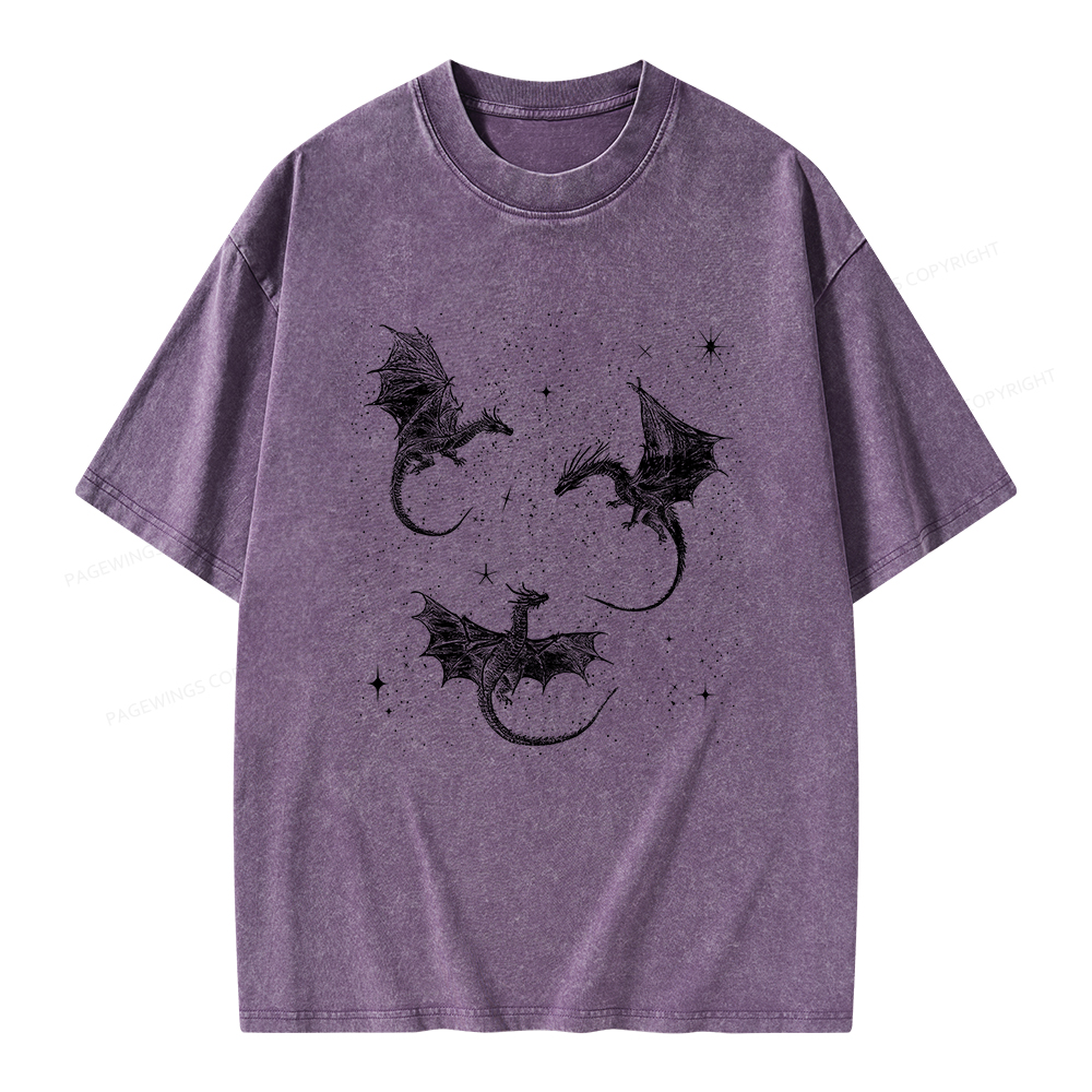 Pagewings Dragon Fantasy Unisex Washed T-shirt