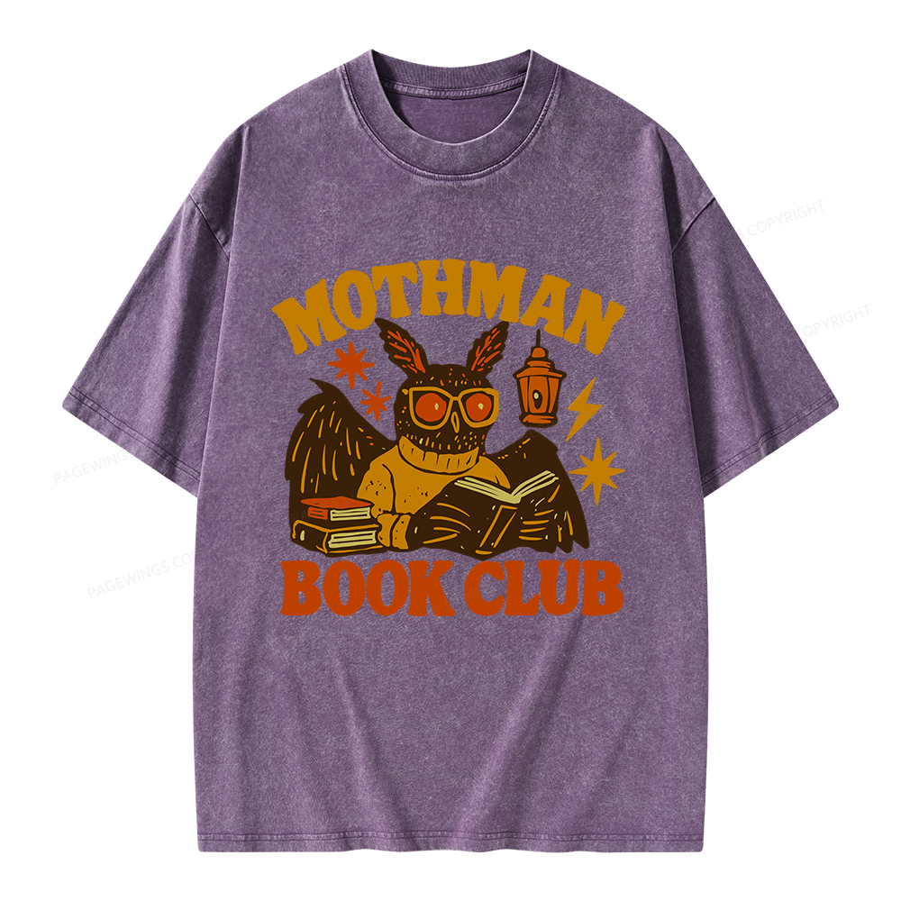 Pagewings Mothman Book Club Unisex Washed T-shirt