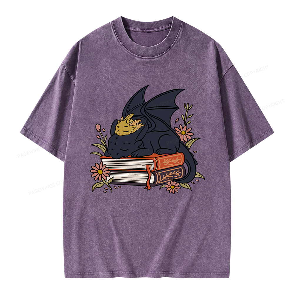 Pagewings Dragon Book Unisex Washed T-shirt