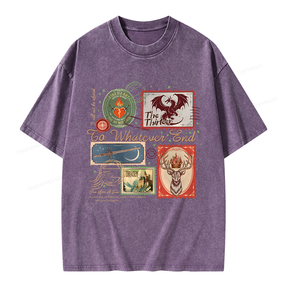 Pagewings Book Lover Stamps Unisex Washed T-shirt
