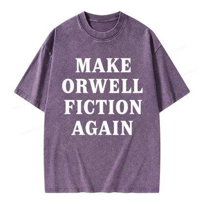 Pagewings Make Orwell Fiction Again Unisex Washed T-shirt