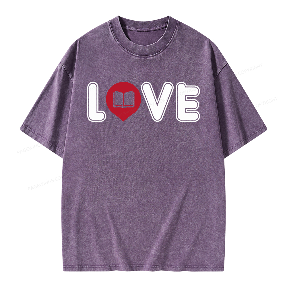 Pagewings Book Love Unisex Washed T-shirt